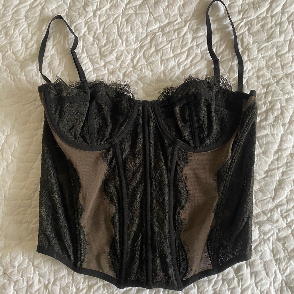 Urban Outfitters Out From Under Black Lace Corset